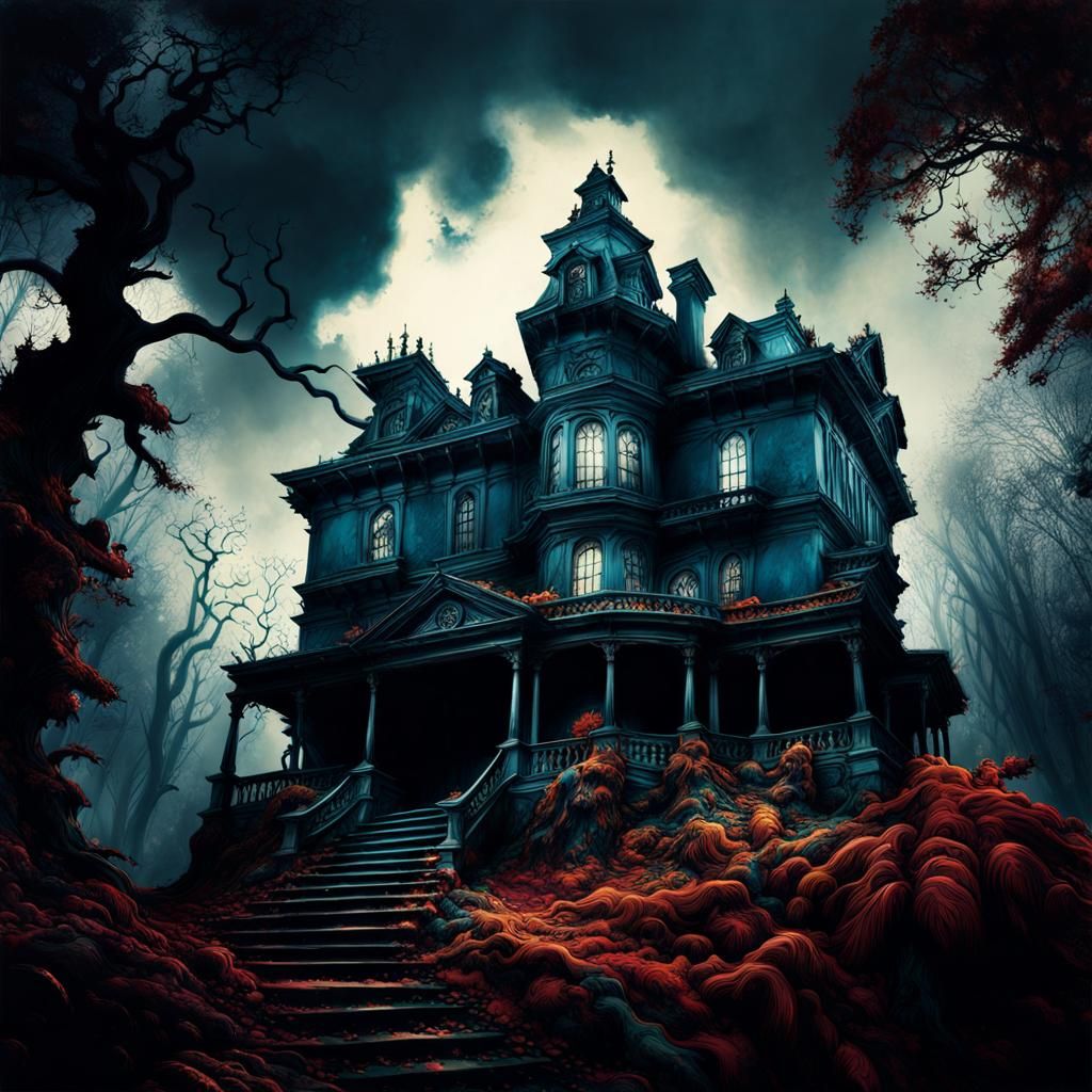 Spooky Haunted House - Ai Generated Artwork - Nightcafe Creator