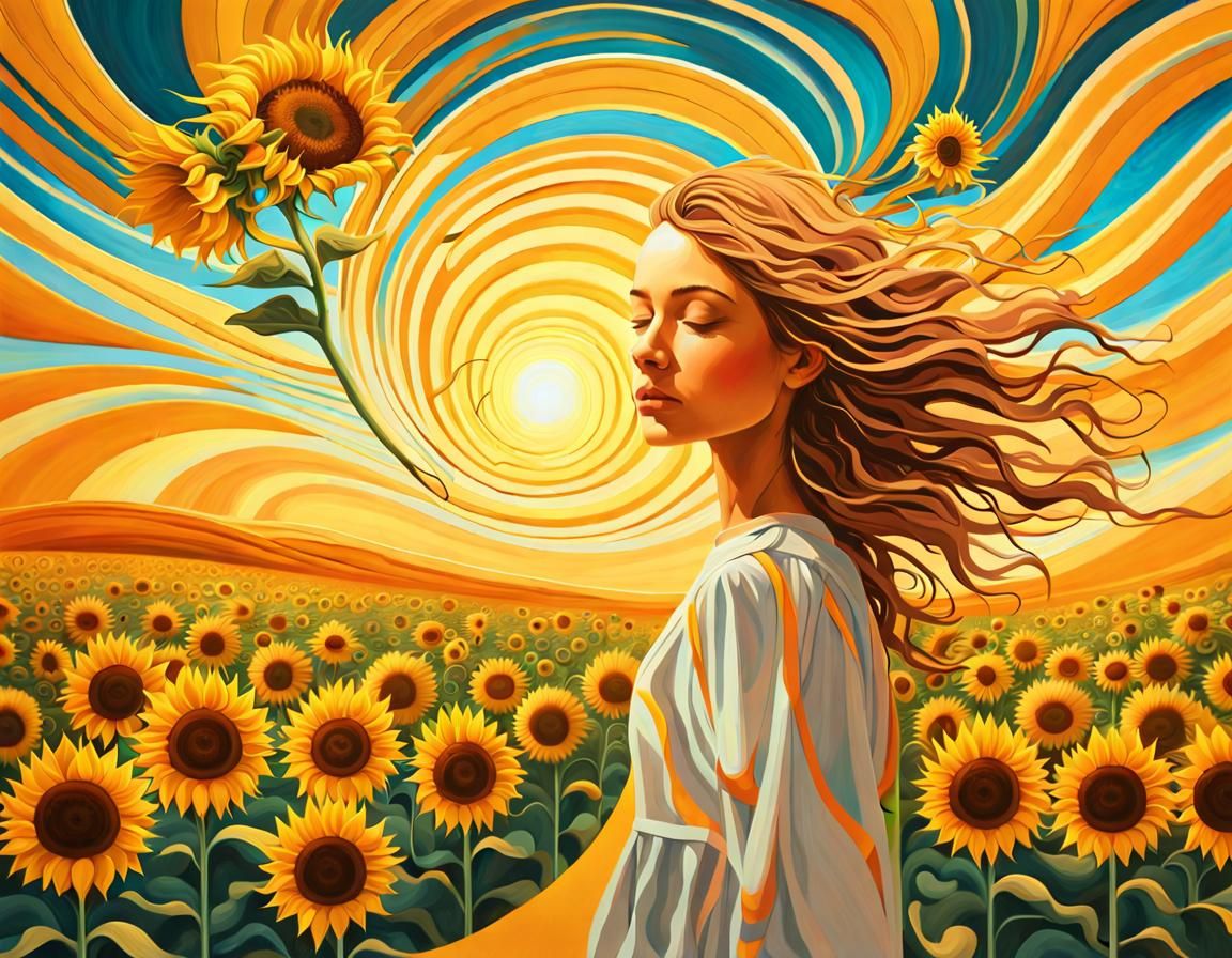 The Sunflowers of my Mind - Surrealism  by @FrancesFantasy