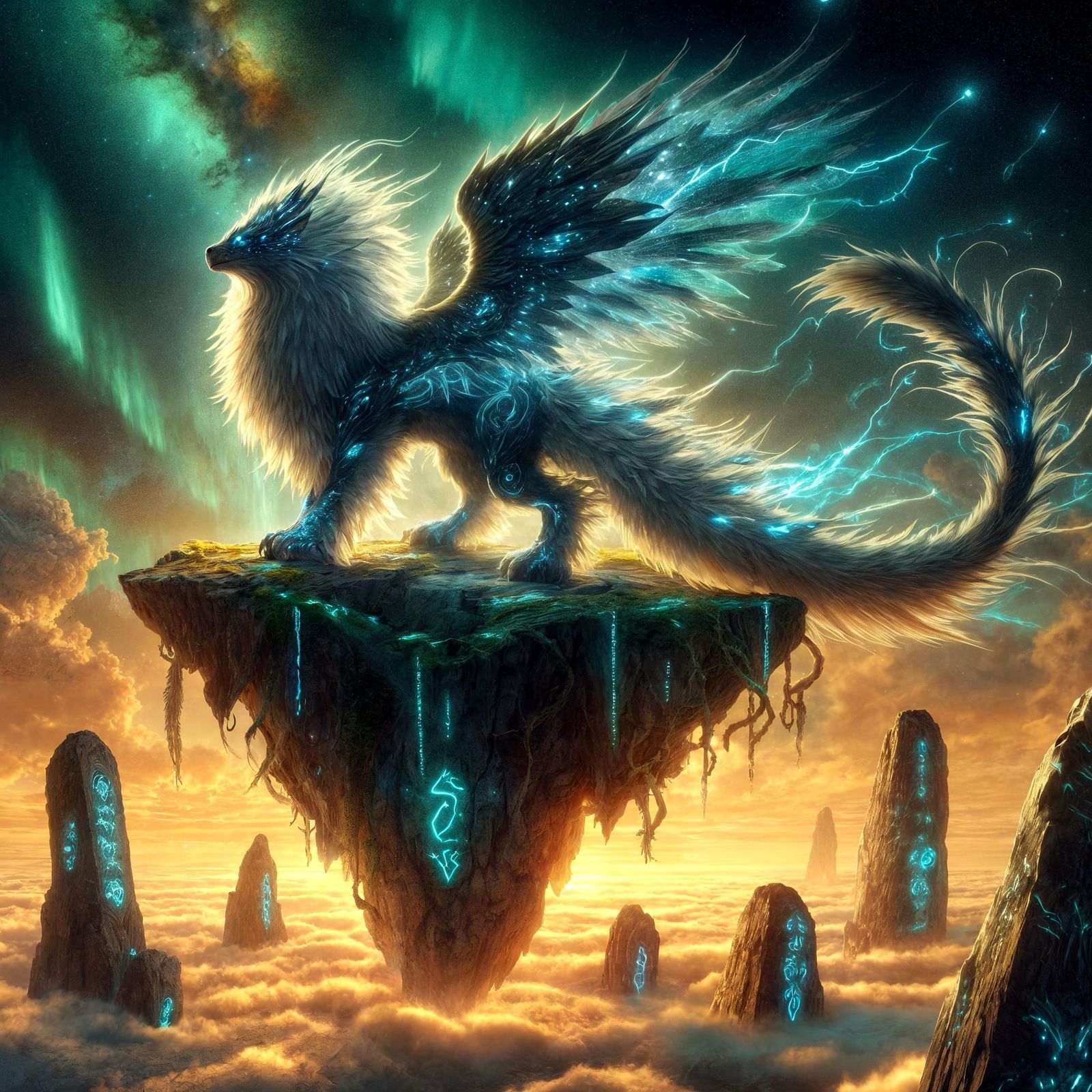 The Crystal-Feathered Chimera at the Heart of the Sky Grove