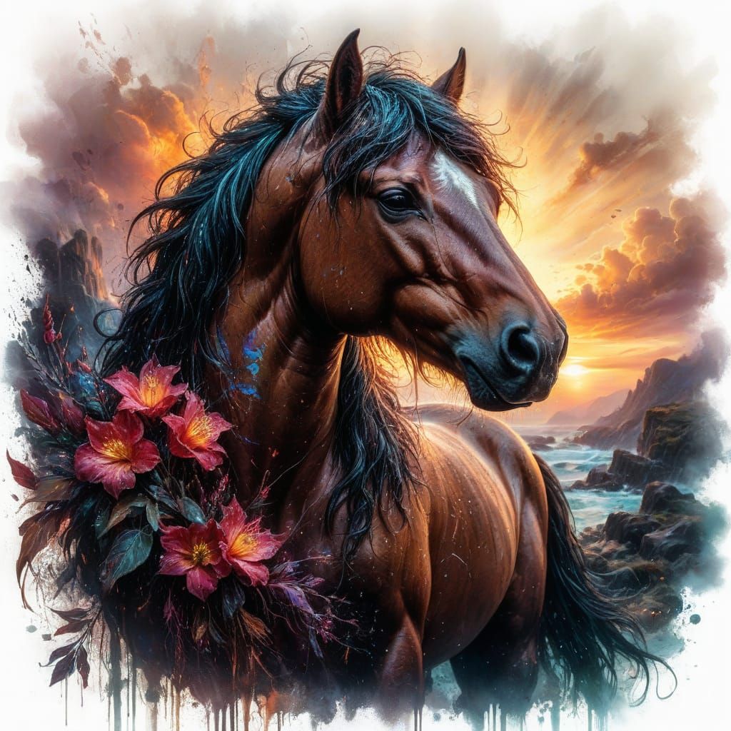 Stallion Silhouette at Sunset 🐎🌅