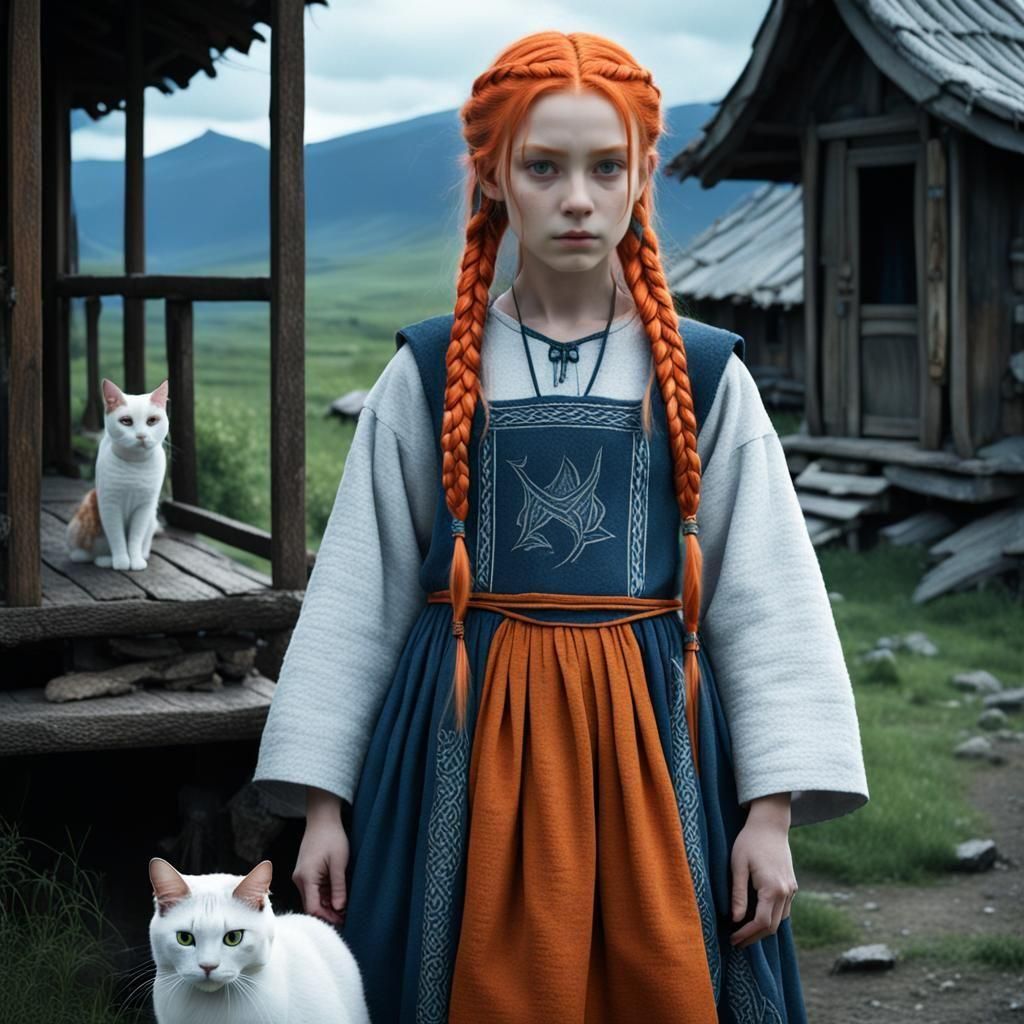 Eva and her world with her magic cats