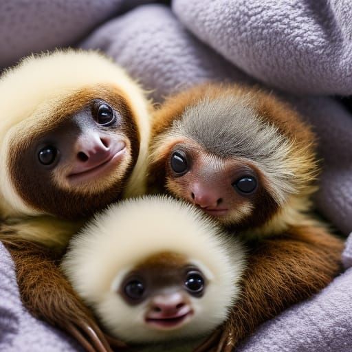 Baby Sloths - AI Generated Artwork - NightCafe Creator