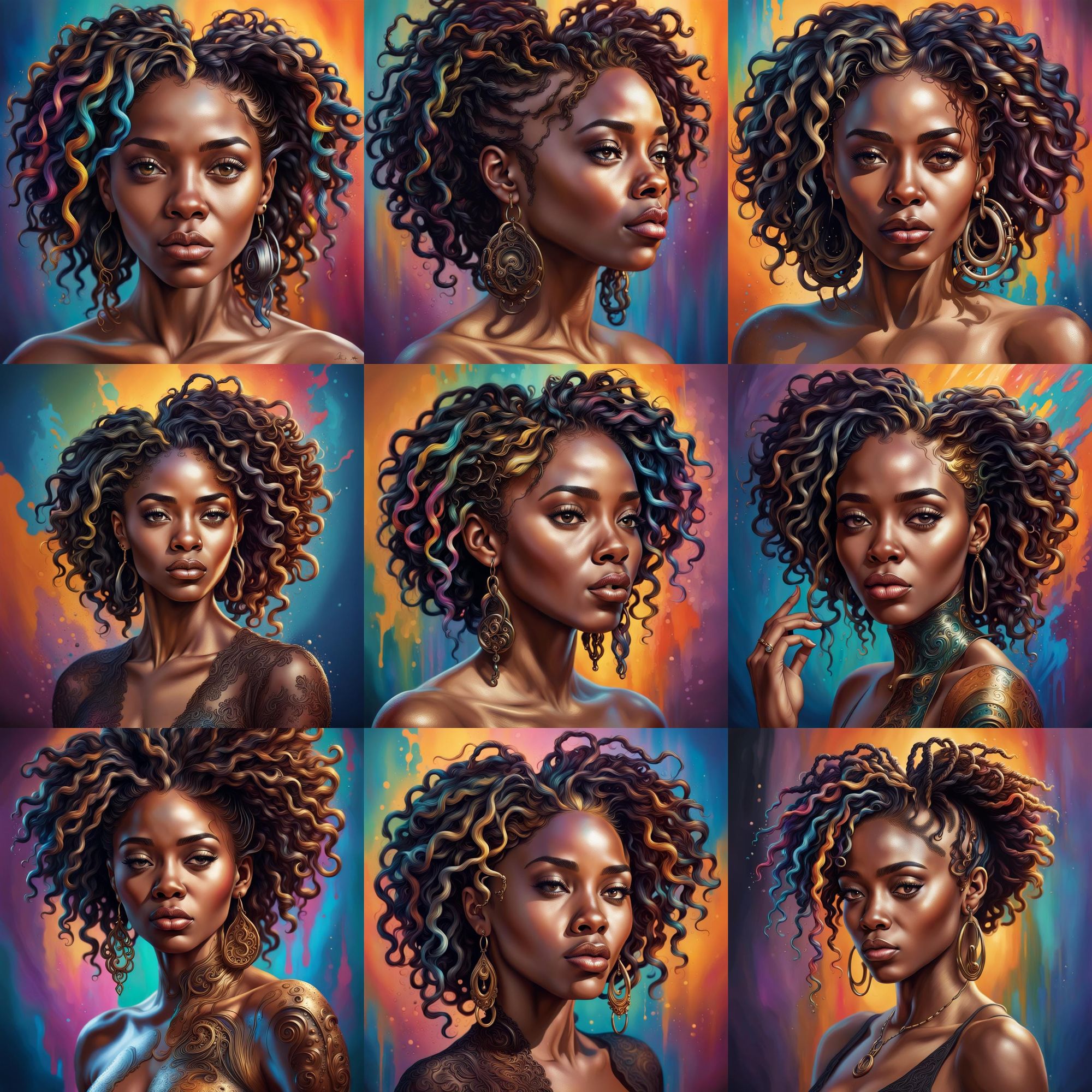 Gorgeous Black Woman With Locks, Elegant, Detailed, Portrait - AI ...