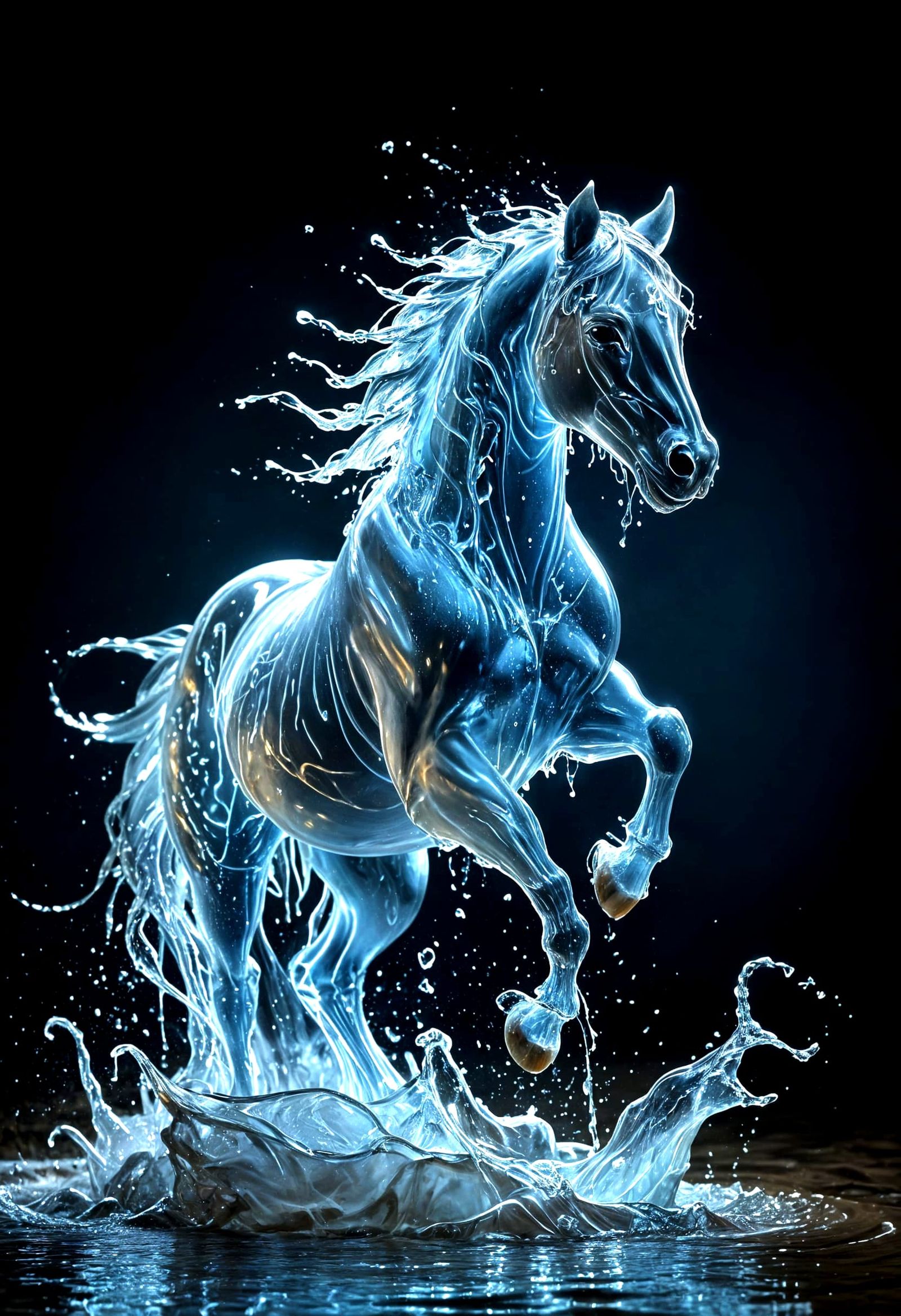 Horse made of water  by @OneMich01