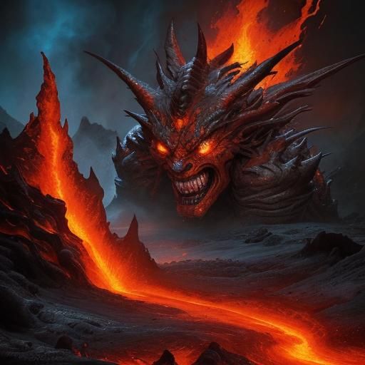 Flaming Demons in a Volcanic area - AI Generated Artwork - NightCafe ...