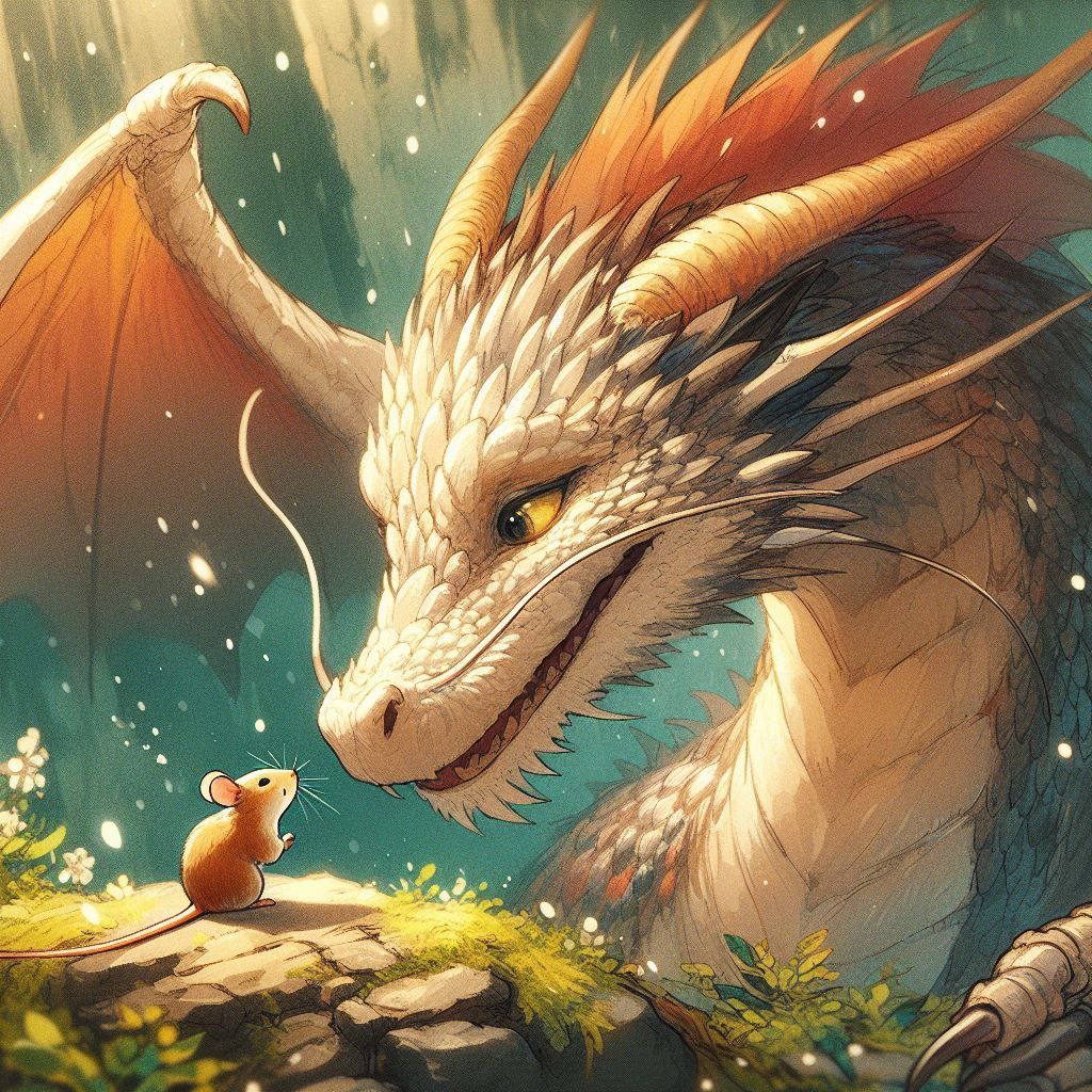 Big Dragon loves his little mouse