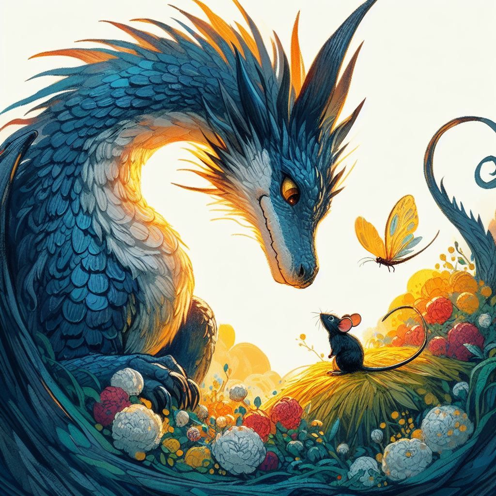 Big Dragon loves his little mouse