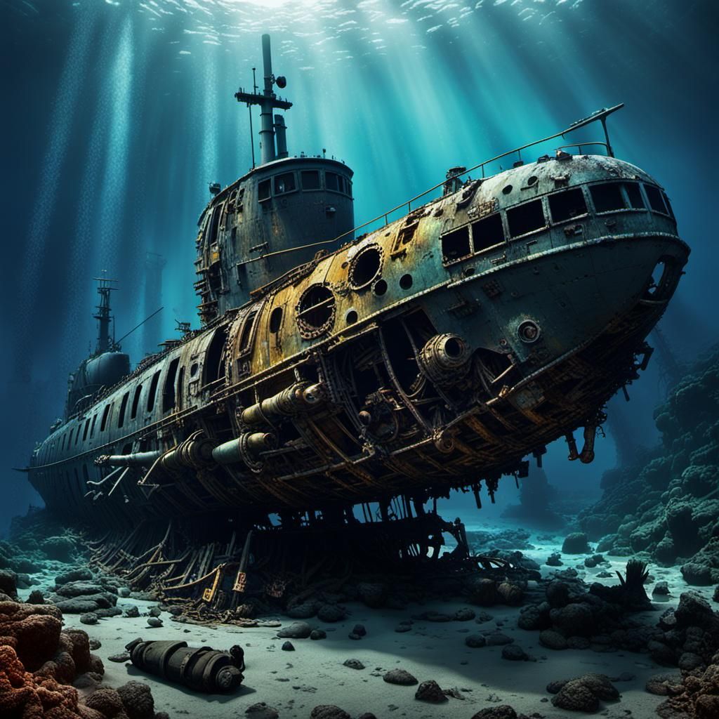 The sunken Prototype of the "Seaview" at the bottom of the Seaview.  by @Stefan Junghanns