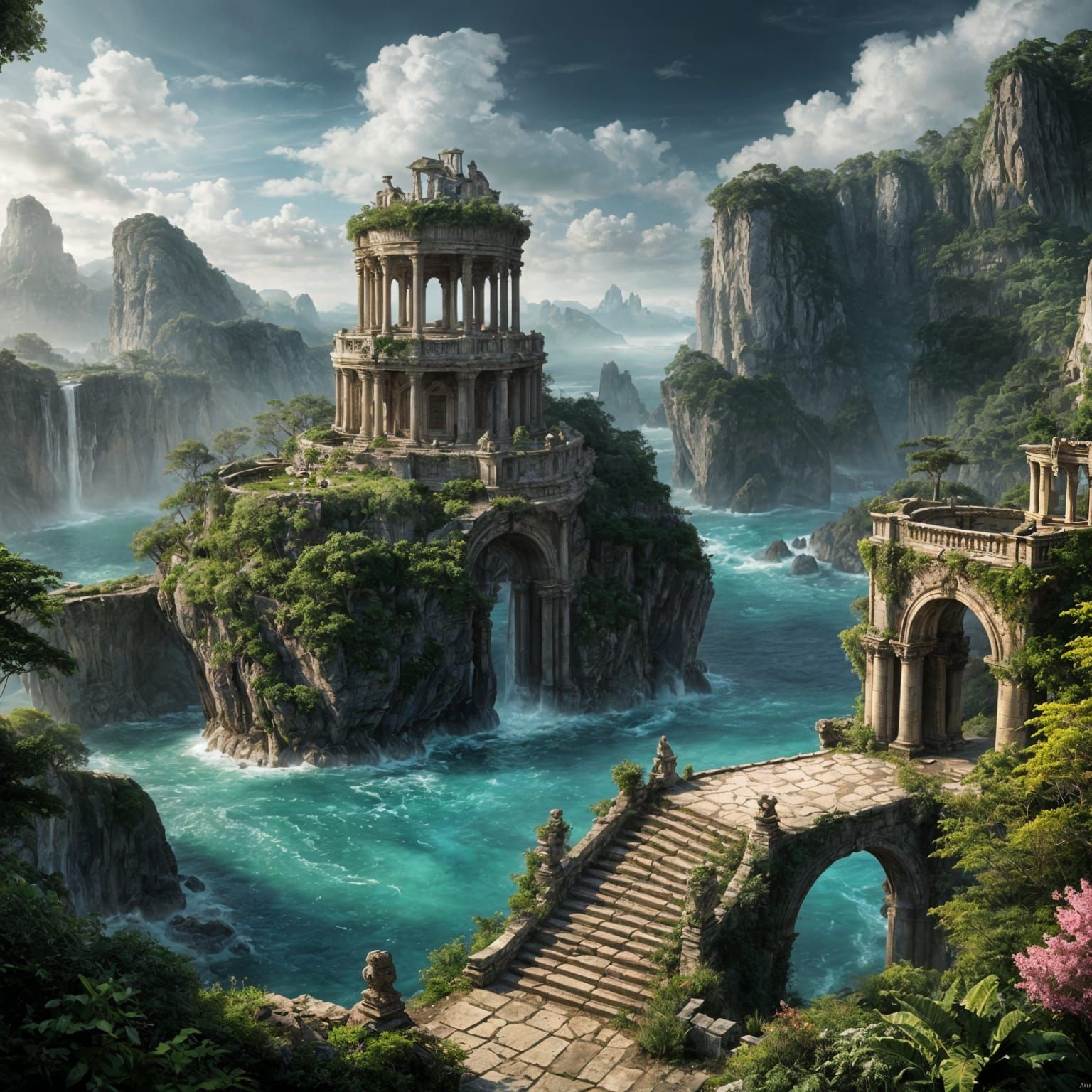 Ancient Elven Ruins Overgrown with Nature 2  by @Queen274