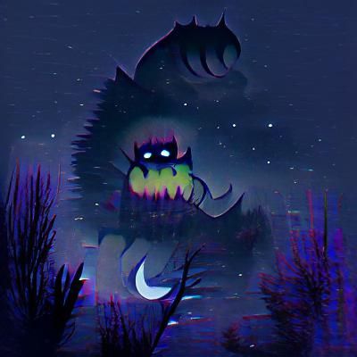 Monster hidden in the night - AI Generated Artwork - NightCafe Creator