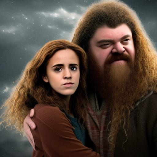 Hagrid And Hermione Hugging Eachother Ai Generated Artwork Nightcafe Creator 3906