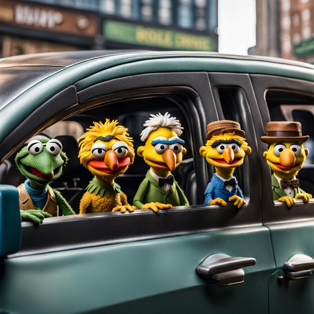 8k realistic, intricate details, Sesame Street character bobbleheads ...