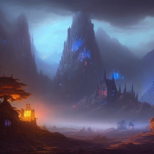 village above clouds - AI Generated Artwork - NightCafe Creator