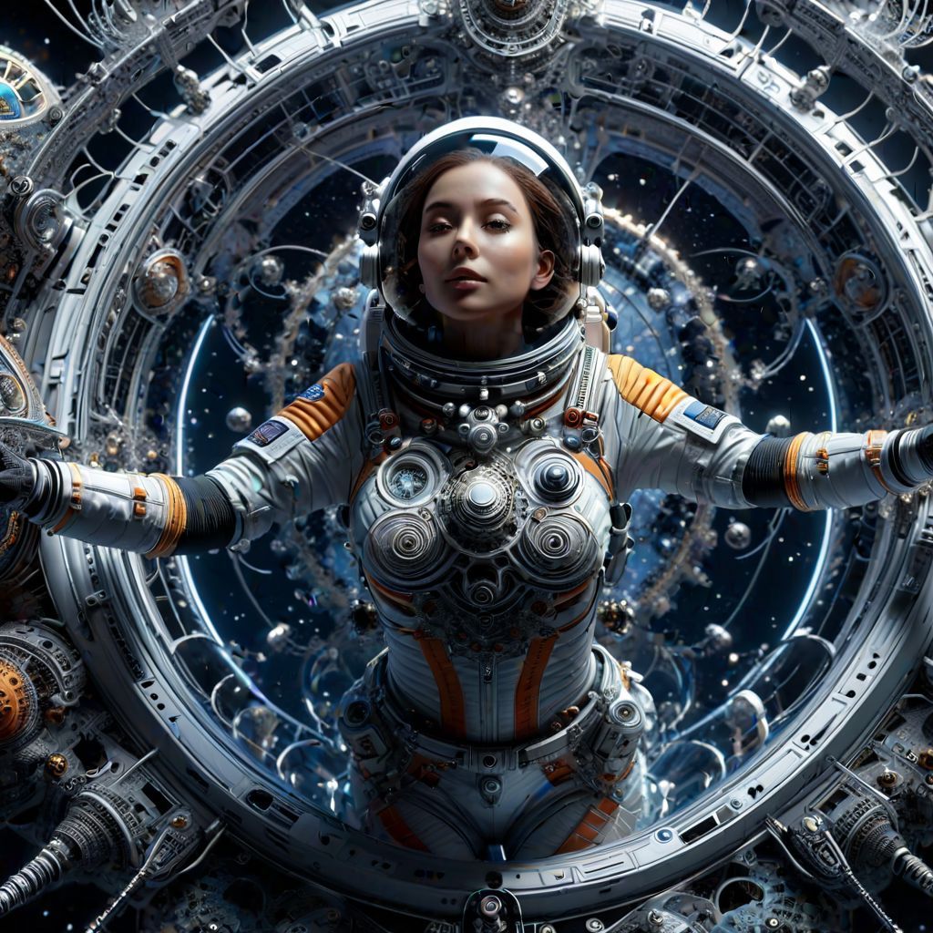Fractal geometry Futuristic Astronaut