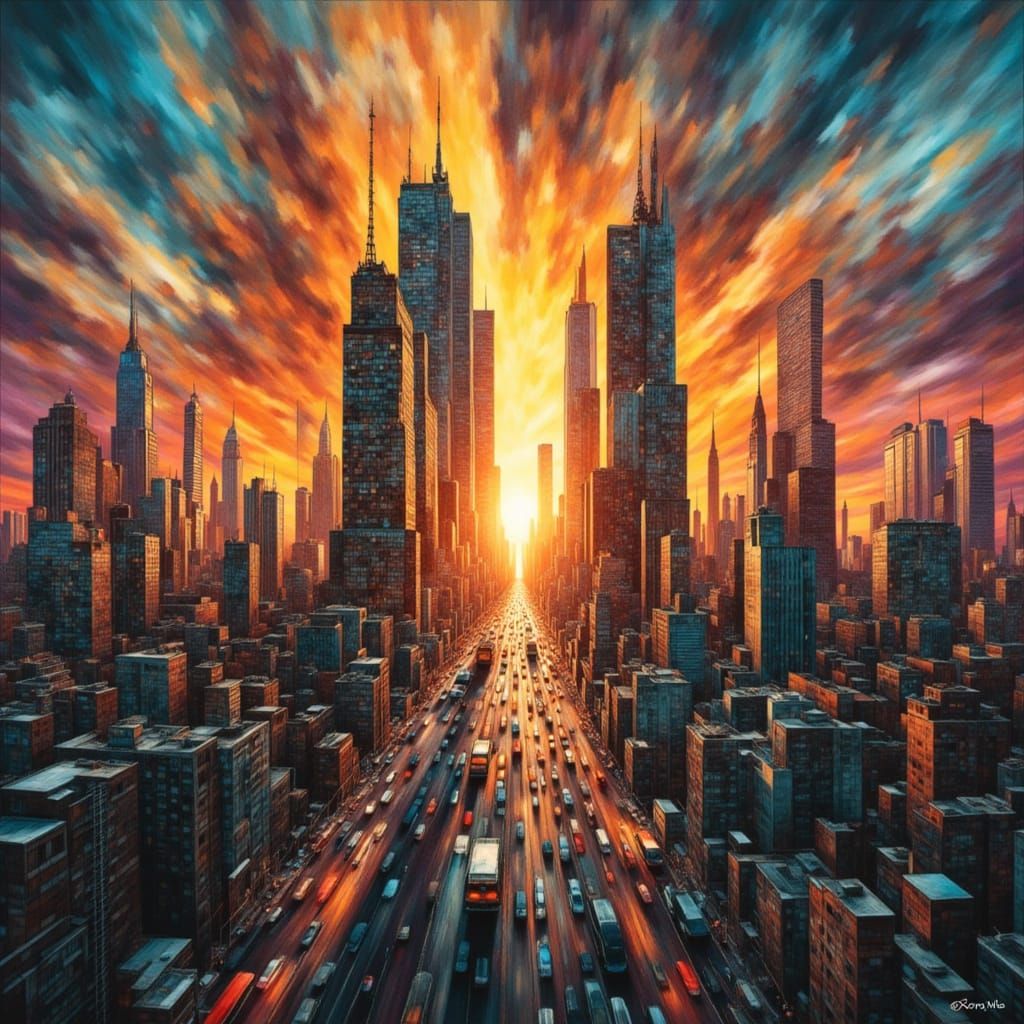 Exploding Abstract city Darujhistan skyline where the buildings resemble bone drips, dusk colouration city skyline splash with stylish explo...