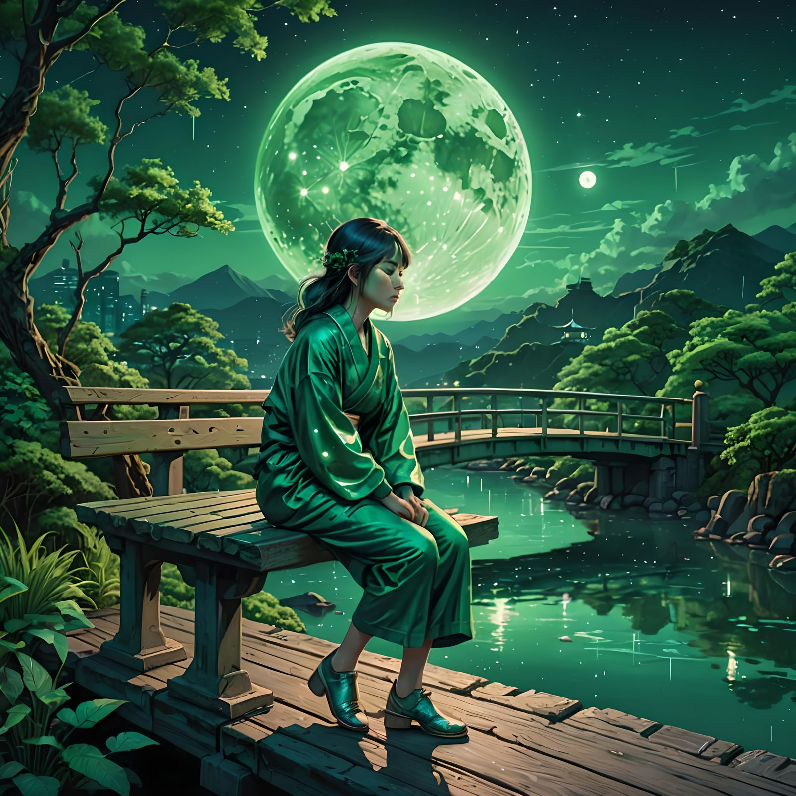 Emerald Moonlight  by @Artificial Artistry