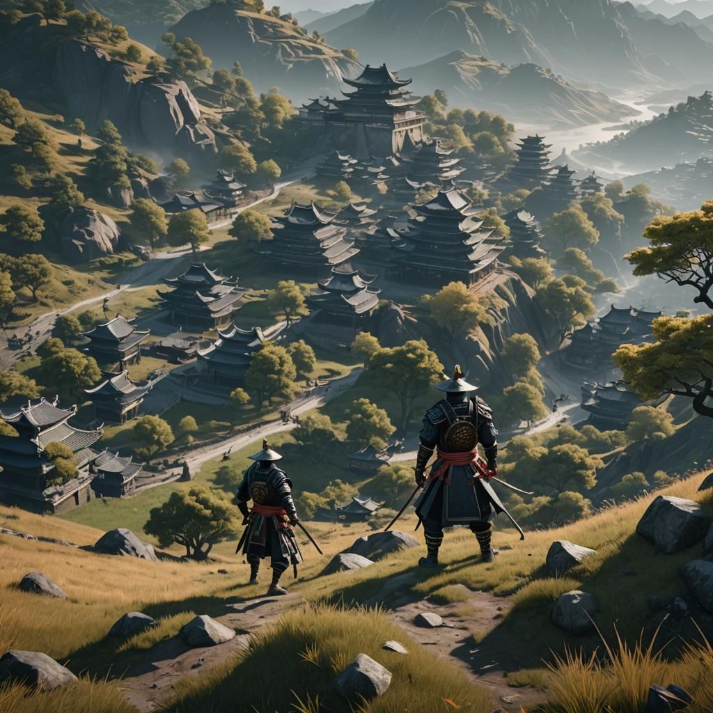 Samurai on a hill