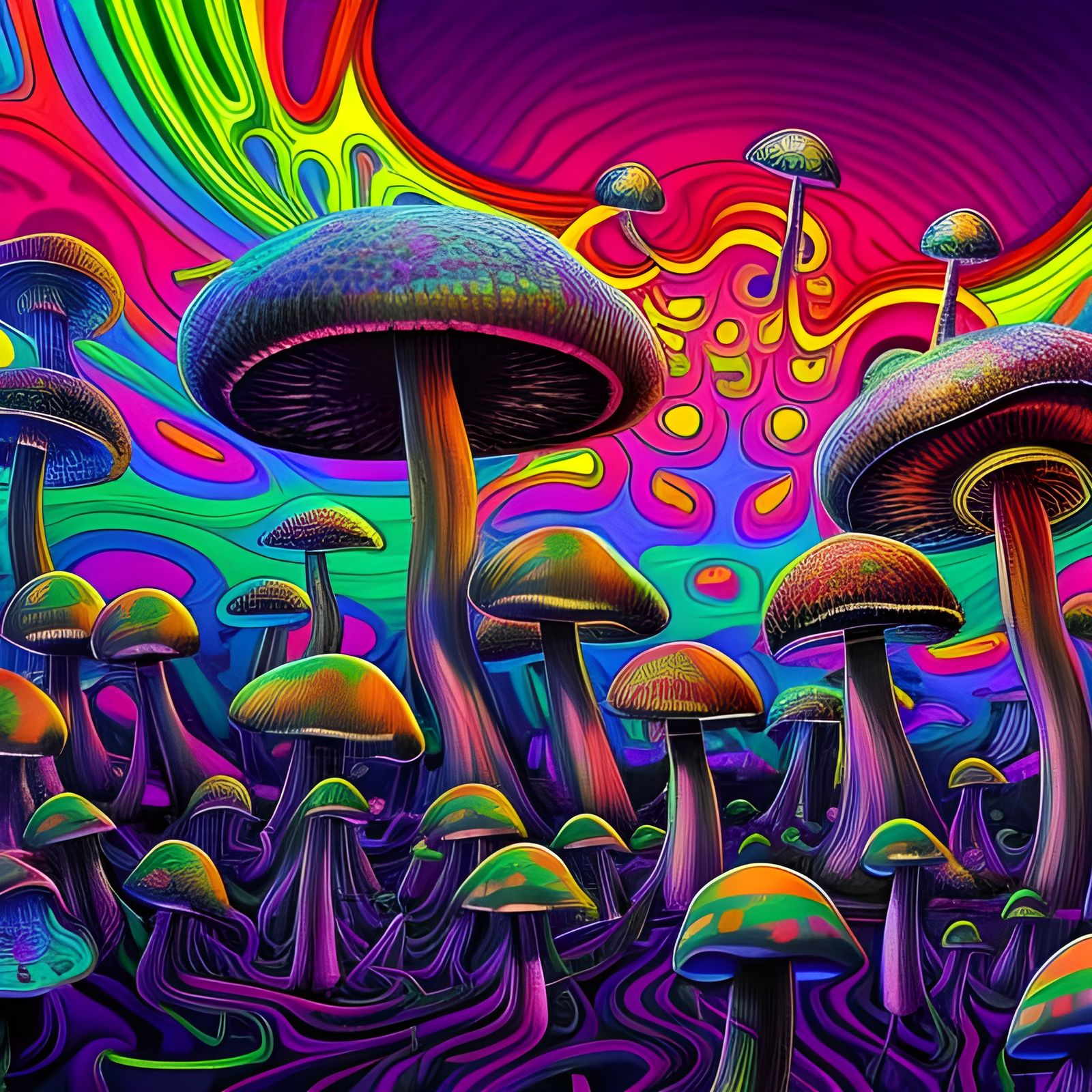 Mushroom High - AI Generated Artwork - NightCafe Creator