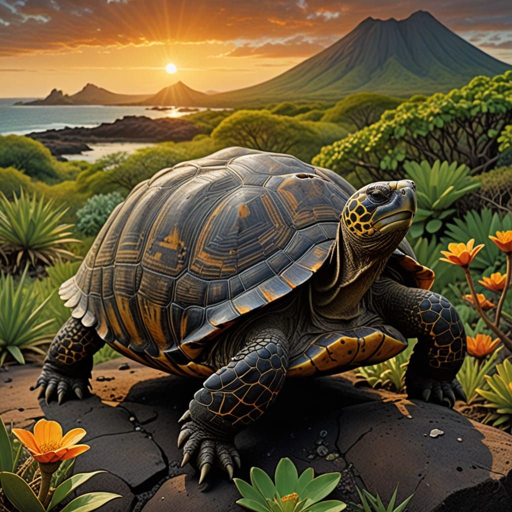 Lonesome George, pinta tortoise.  by @Pennyblack