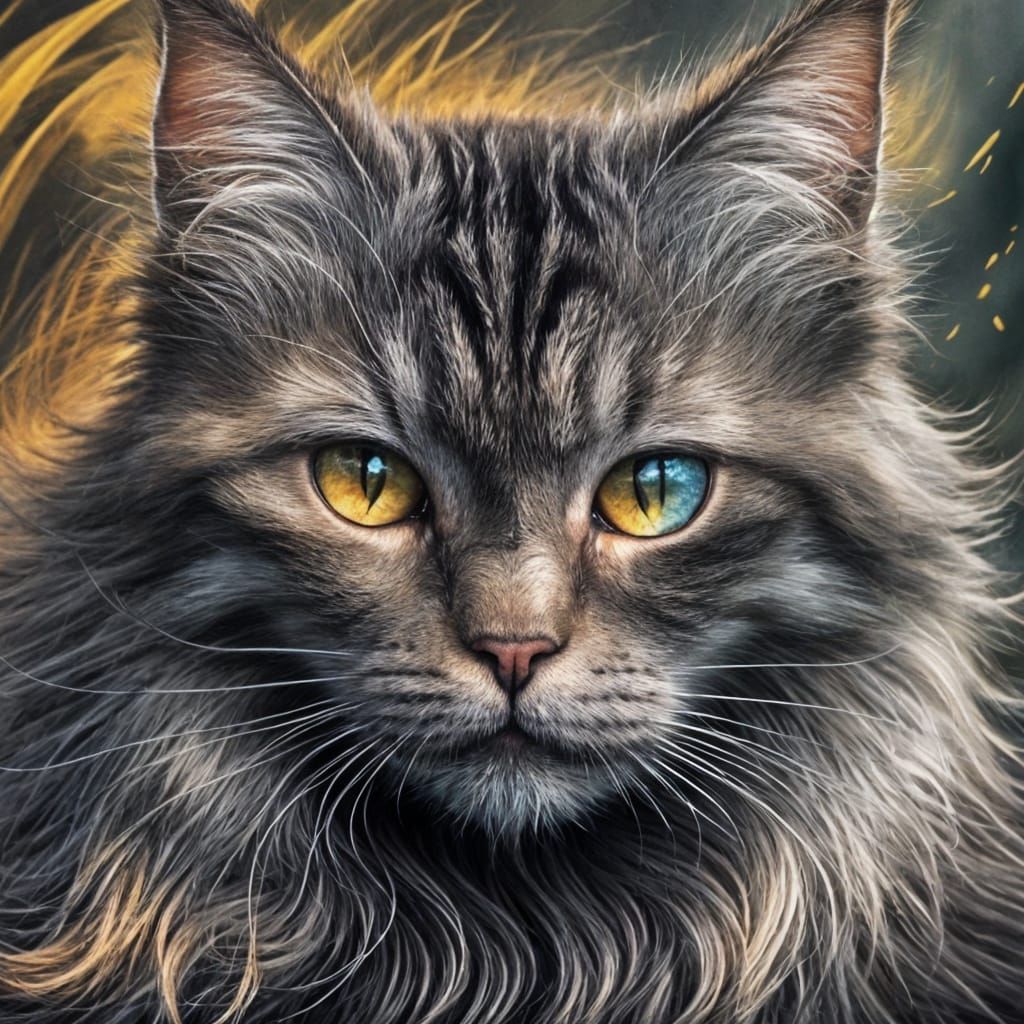 Viking Bohemian Princess Cat with Feline Features