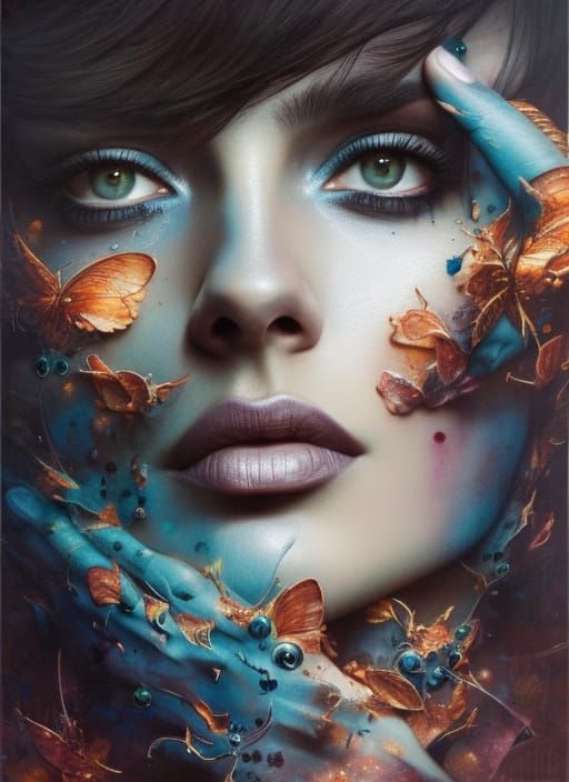 Tattooed Woman: A Sinister, Hyperdetailed Sci-Fi Portrait