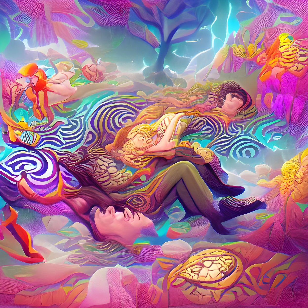 Thinking about time (psychedelic beautiful fantasy illustration) - AI ...