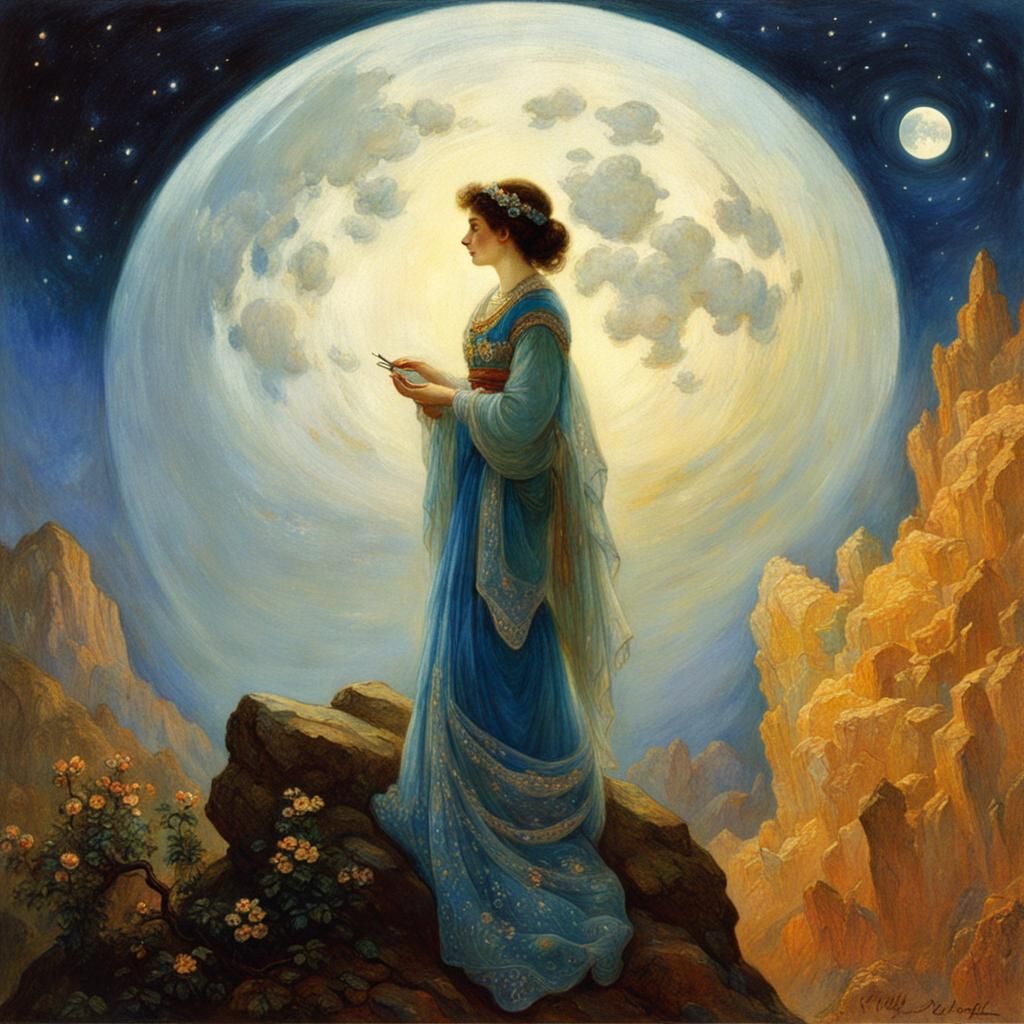 Full moon inspired poet