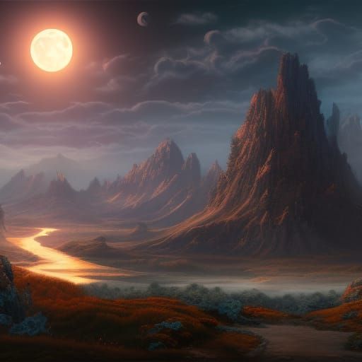 Lava moon - AI Generated Artwork - NightCafe Creator