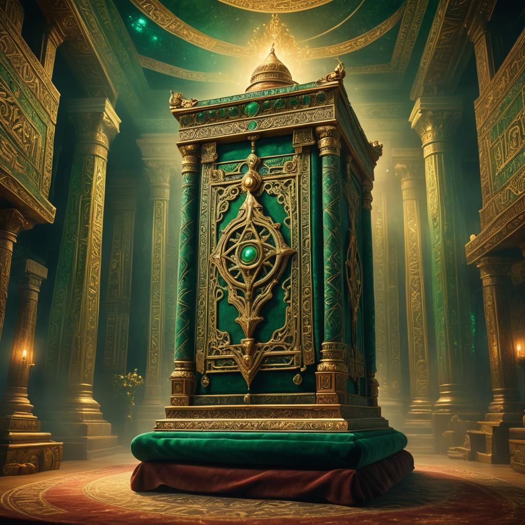 Majestic Torah Scroll in Mystical Chamber