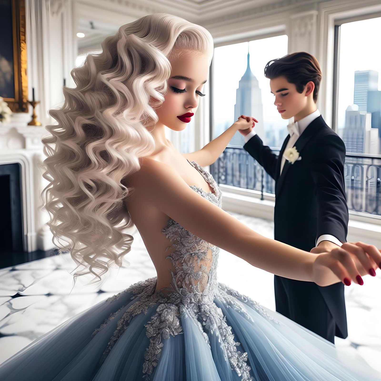 April floating across the dance floor