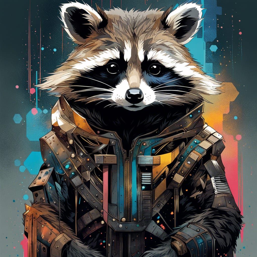Rocket from Guardians of the Galaxy   by @Lillyana Brander