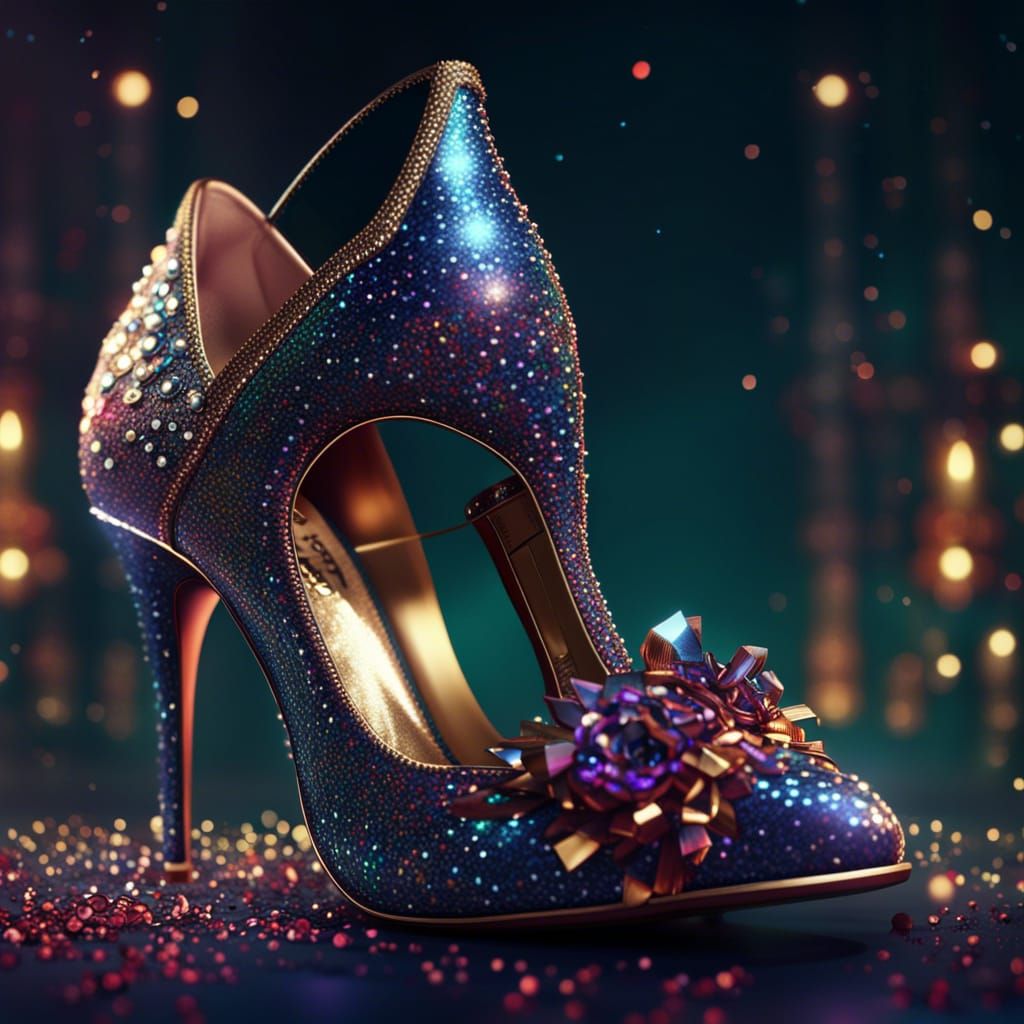 Sparkling glitter high heels, vintage