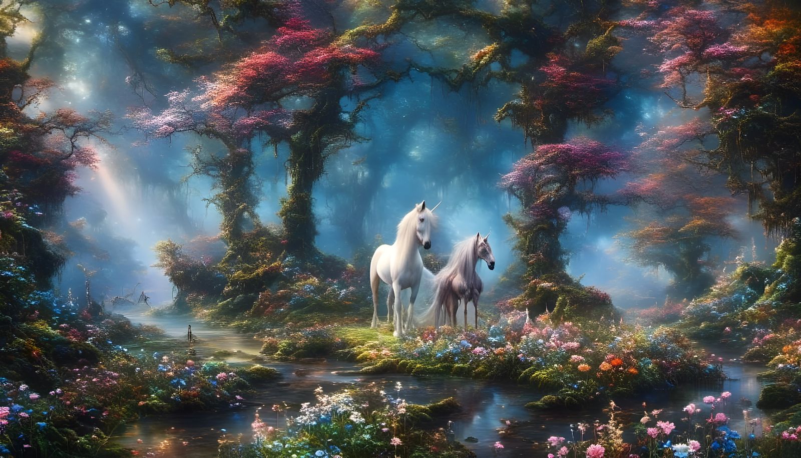 Fantasy unicorn, magic unicorn 3 Canvas Print