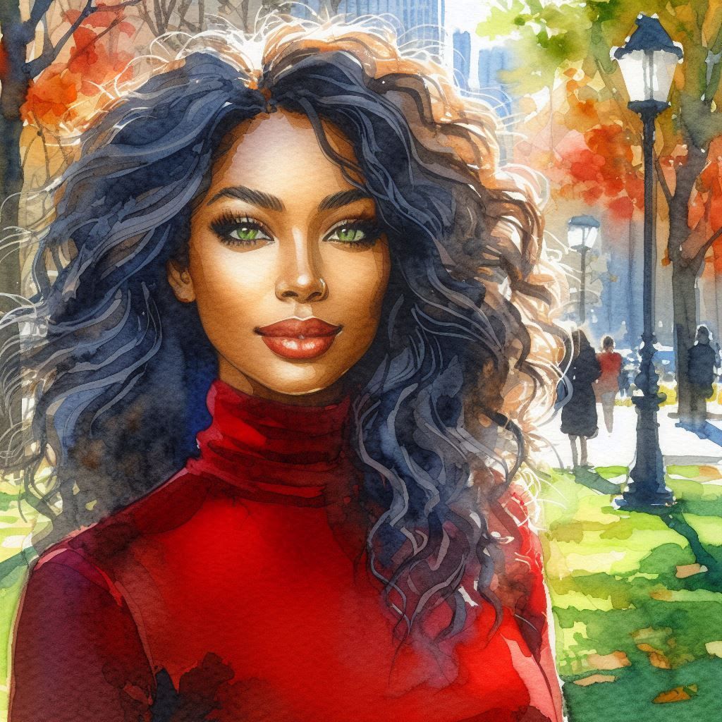 "Green Eyes" A Watercolor Portrait