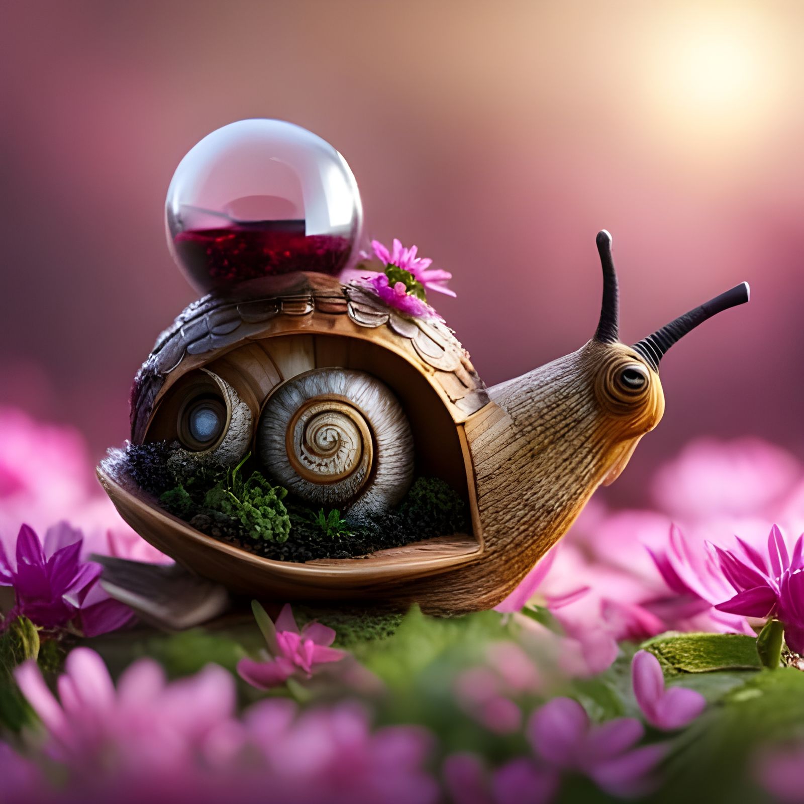 Snail and red wine