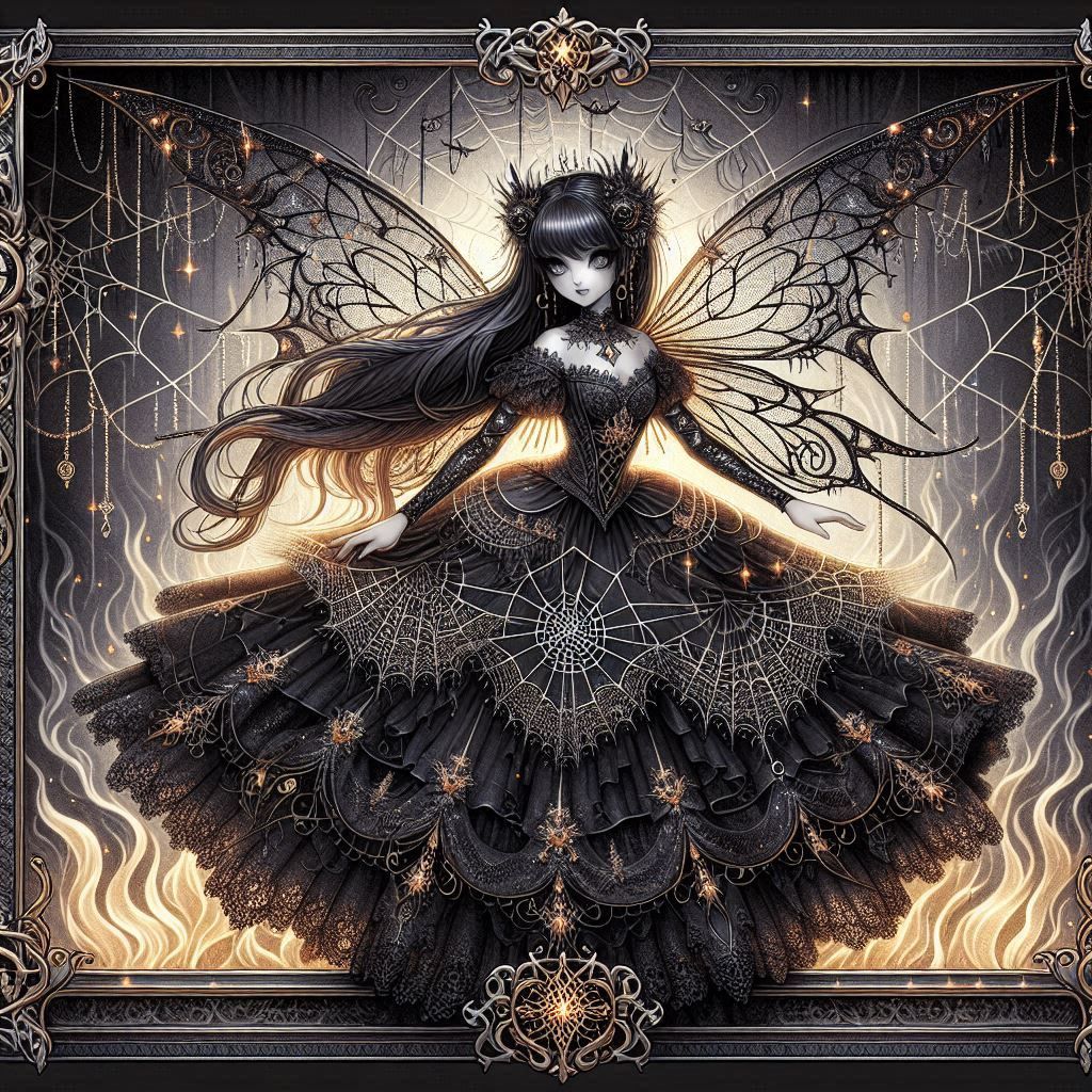 Illustration In Flames Gothic Doll 1