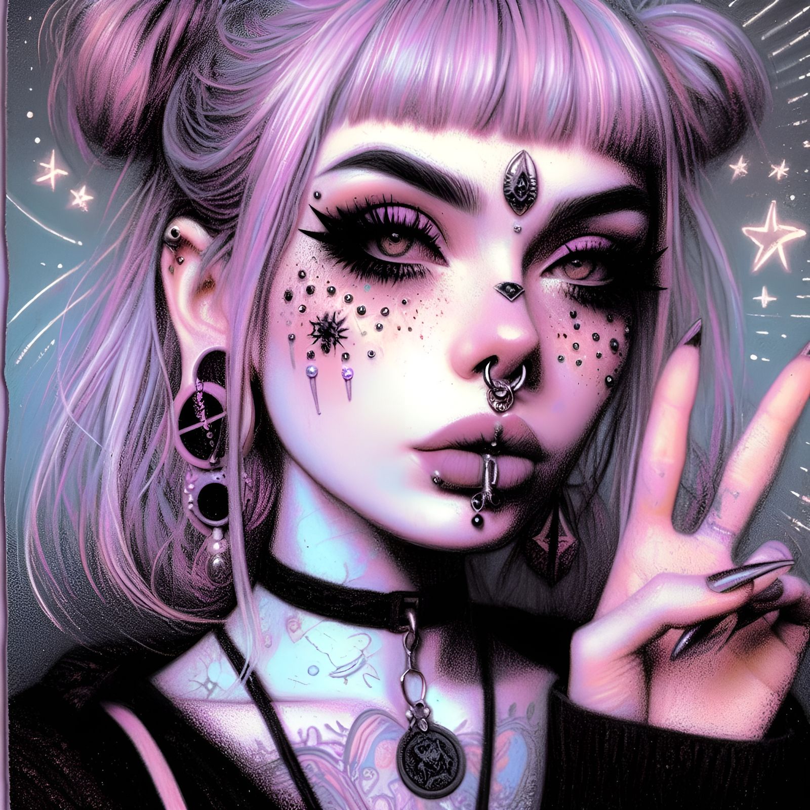 Lisa Frank pastel goth 6
