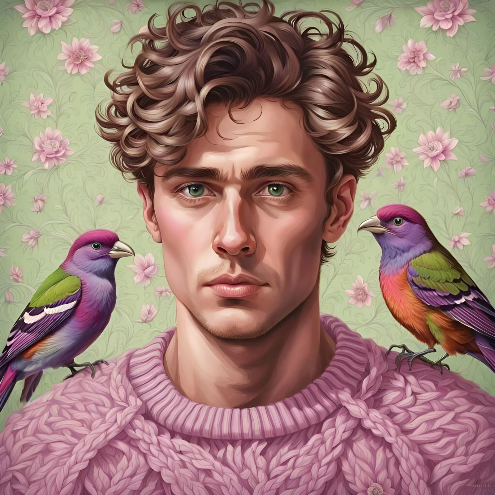 Hot Guy With Birds 2  by @OddLilDuck