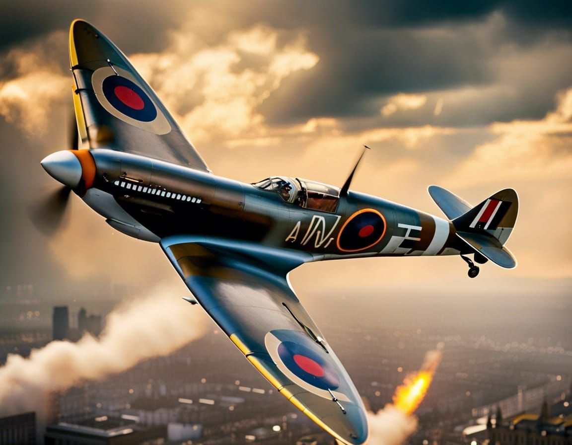 Asisbiz Spitfire MkI RAF 125Sqn UMN dog fight Battle of Britain painting by  Simon Parry 0A