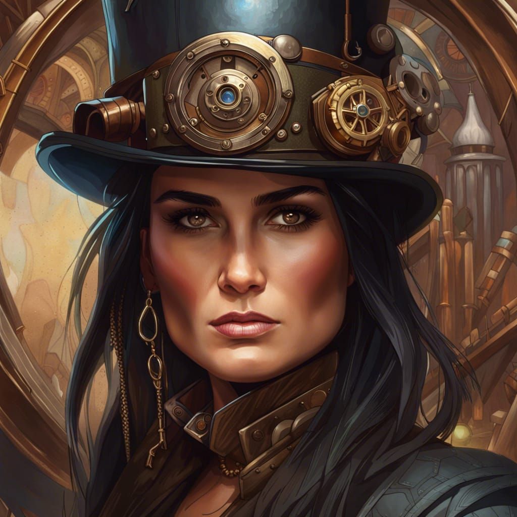 Demi Moore, steampunkstyle - AI Generated Artwork - NightCafe Creator