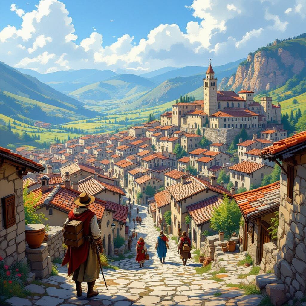 In the town that occupies the valley between low, rolling hills...