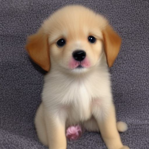 very cute baby puppy, realistic fur