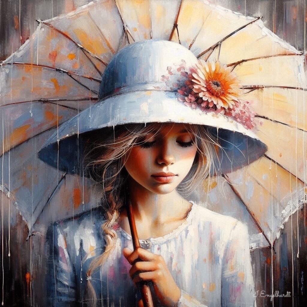 Mädchen mit Regenschirm