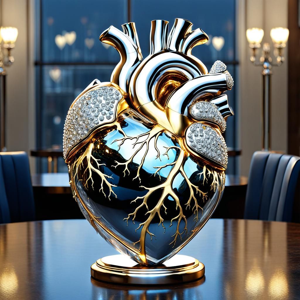 Gold and Silver Heart  by @Micheal Bomberger