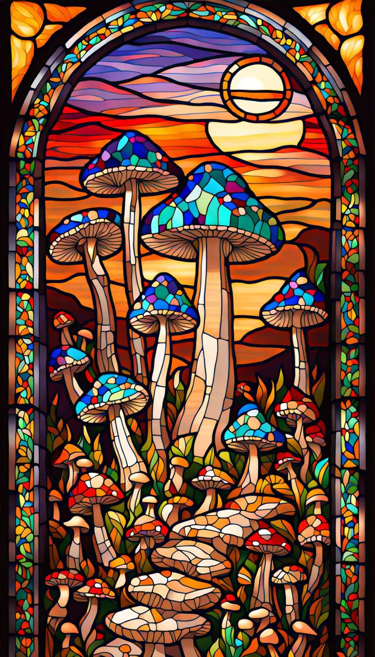 Stained Glass Mushrooms