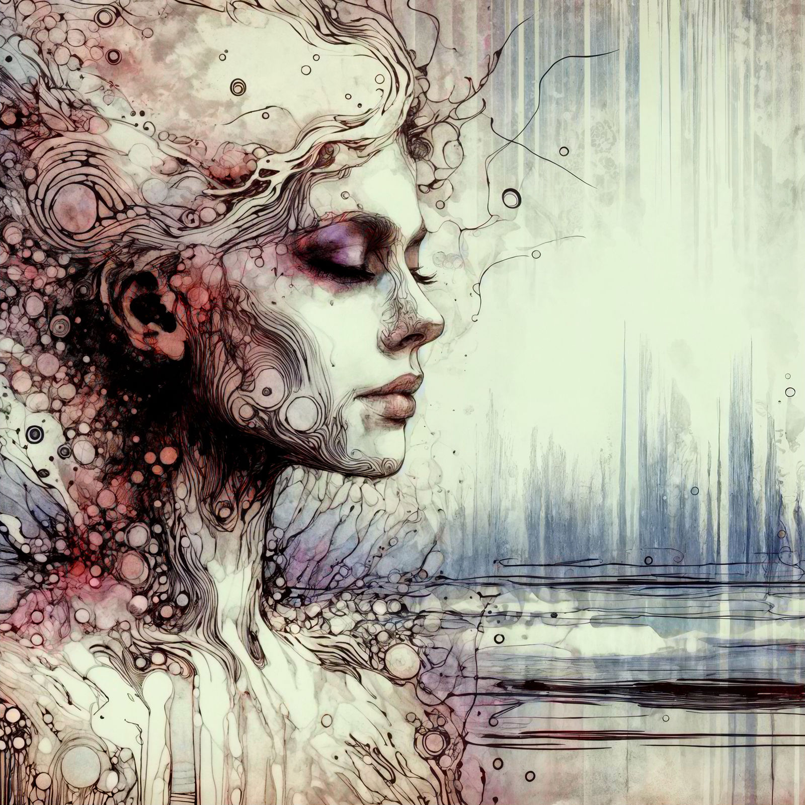 Vapor of a woman, wrought of light and dew.