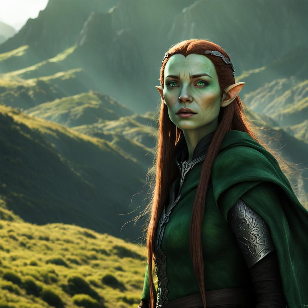 Elf Warrior in Mordor: Hyperrealistic Photography