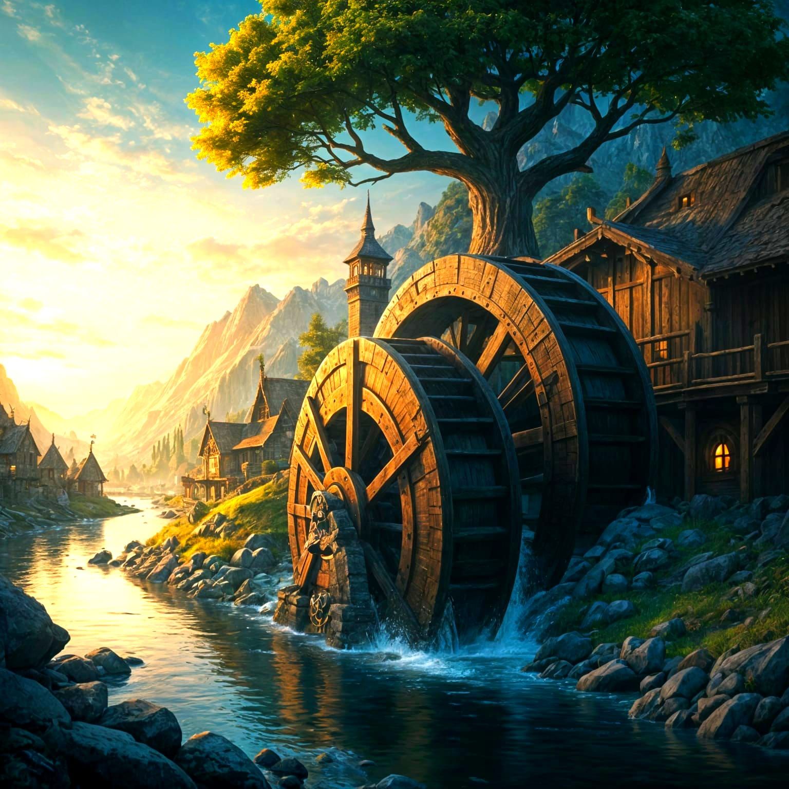 Dwarven Waterwheel  by @Mr_Anime Manga