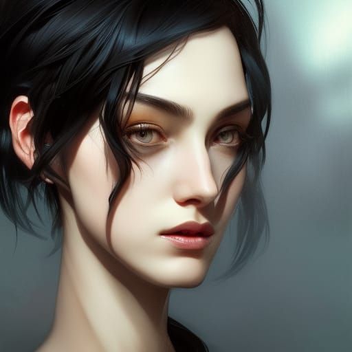 black hair - AI Generated Artwork - NightCafe Creator