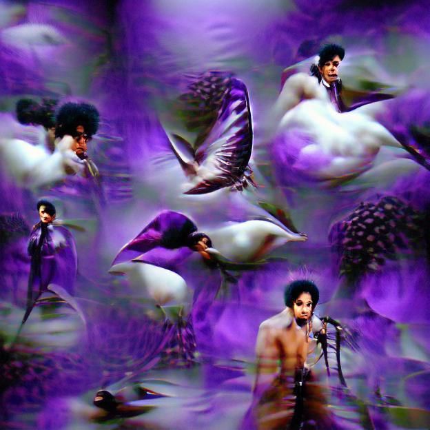Prince singing when doves cry  surrealism